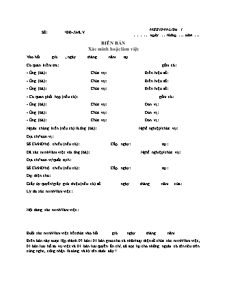 Biên bản xác minh hoặc làm việc