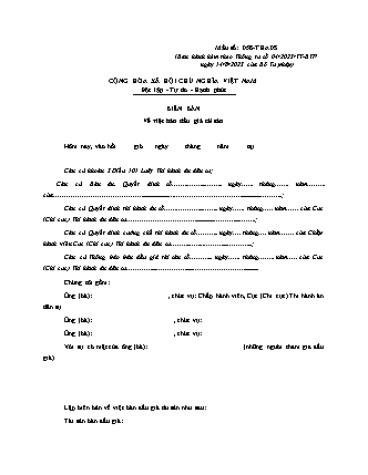 Biên bản bán đấu giá tài sản (thi hành án dân sự) - Thông tư 04/2023/TT-BTP