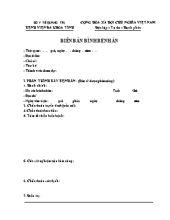 Biên bản bình bệnh án