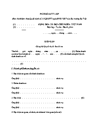 Biên bản công bố quyết định thanh tra (ngành y tế) - Quyết định 55/QĐ-BYT