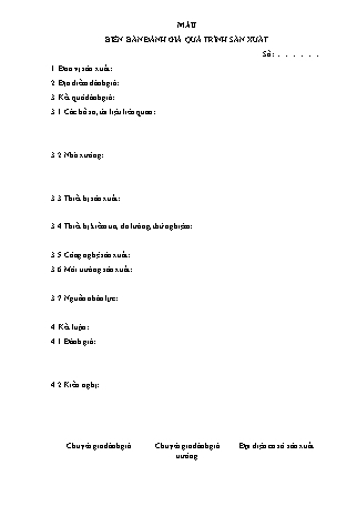 Biên bản Đánh giá quá trình sản xuất - Quyết định 1024/QĐ-TĐC