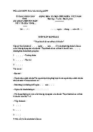 Biên bản đánh giá thực hành tốt cơ sở bán lẻ thuốc - Thông tư 02/2018/TT-BYT