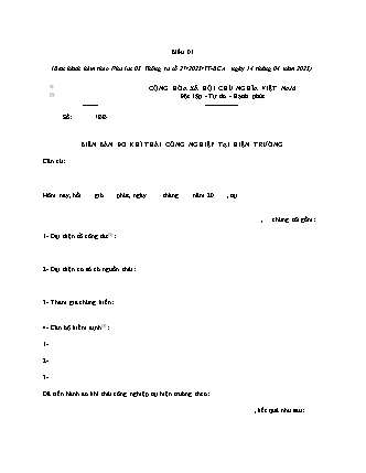 Biên bản Đo khí thải công nghiệp tại hiện trường - Thông tư 27/2025/TT-BCA