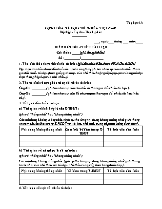Biên bản Đối chiếu tài liệu gói thầu - Thông tư 79/2025/TT-BTC