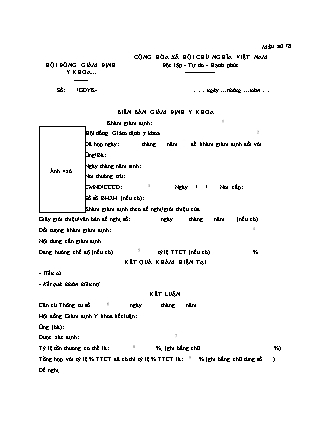 Biên bản giám định y khoa - Nghị định 131/2021/NĐ-CP