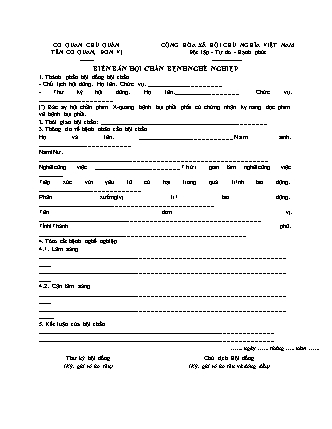 Biên Bản Hội Chẩn Bệnh Nghề Nghiệp