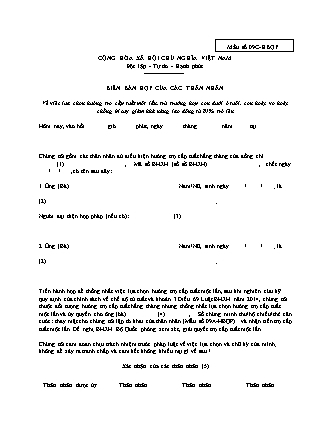Biên bản Họp các thân nhân lựa chọn hưởng trợ cấp tuất một lần - Thông tư 136/2020-TT-BQP