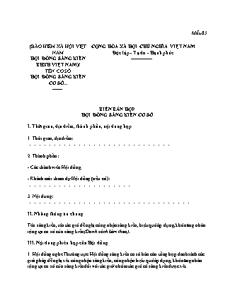 Biên bản họp Hội đồng sáng kiến cơ sở (Bảo hiểm xã hội) - Quyết định 964/QĐ-BHXH