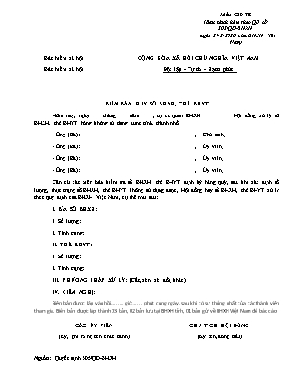 Biên bản hủy sổ BHXH, thẻ BHYT - Quyết định 505/QĐ-BHXH