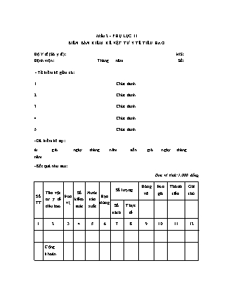 Biên Bản Kiểm Kê Vật Tư Y Tế Tiêu Hao