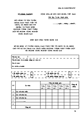 Biên bản Kiểm phiếu đánh giá - Thông tư 45/2015/TT-BCT