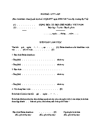 Biên bản làm việc (thanh tra ngành y tế ) - Quyết định 55/QĐ-BYT