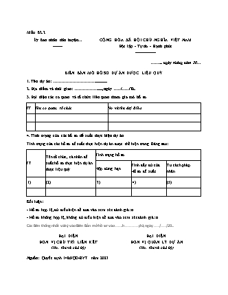 Biên bản Mở hồ sơ dự án dược liệu quý - Quyết định 1486/QĐ/BYT