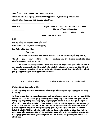 Biên bản nghị án (Hội đồng xét xử phúc thẩm) - Nghị quyết số 05/2005/NQ-HĐTP