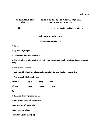 Biên bản nghiệm thu (Dược phẩm) - Nghị định 65/2017/NĐ-CP