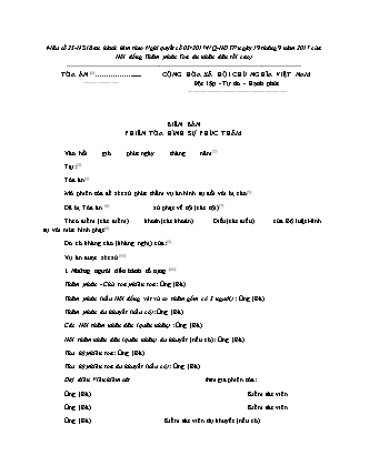 Biên bản phiên tòa hình sự phúc thẩm - Nghị quyết 05/2017/NQ-HĐTP