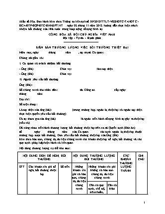 Biên bản thương lượng việc bồi thường thiệt hại - Thông tư liên tịch 05/2012/TTLT-VKSNDTC-TANDTC-BCA-BTP-BQP-BTC-BNNPTNT