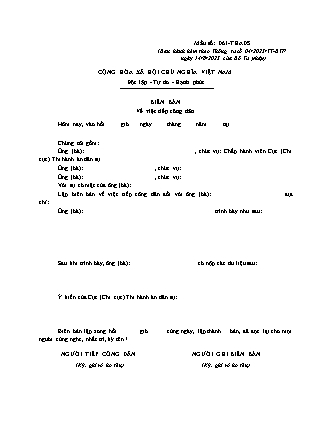 Biên bản tiếp công dân (án dân sự) - Thông tư 04/2023/TT-BTP