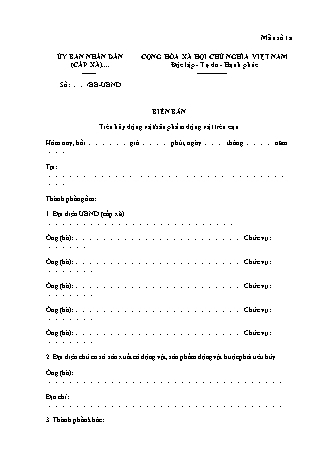Biên bản tiêu hủy động vật và sản phẩm động vật trên cạn - Nghị định 116/2025/NĐ-CP