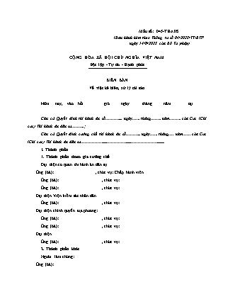 Biên bản về việc kê biên, xử lý tài sản (án dân sự) - Thông tư 04/2023/TT-BTP