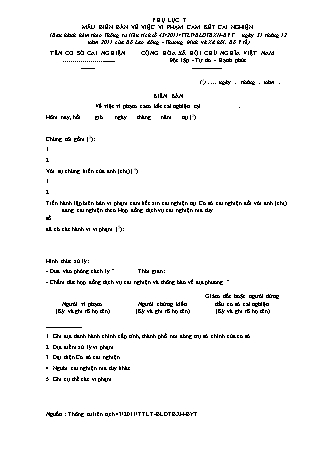 Biên bản về việc Vi phạm cam kết cai nghiện - Thông tư liên tịch 43/2011/TTLT-BLĐTBXH-BYT