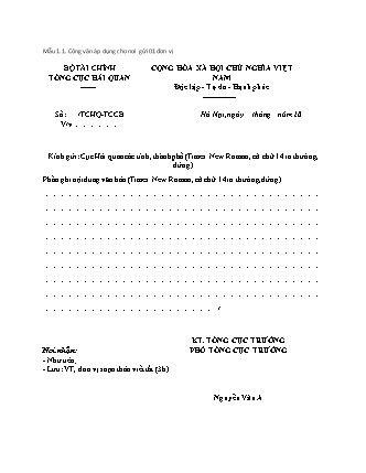 Mẫu biên bản của Tổ chức Công đoàn Việt Nam - Quyết định 933/QĐ-TLĐ