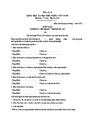 Biên bản nghiệm thu hoàn thành dự án (Công nghệ Thông tin) - Quyết định 244-QĐ-CNTT