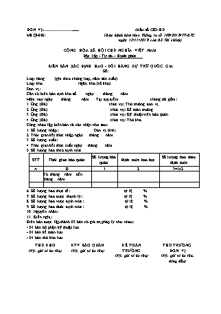 Biên bản xác định hao dôi hàng dự trữ quốc gia - Mẫu số C83-HD-Thông tư số 108-2018-TT-BTC