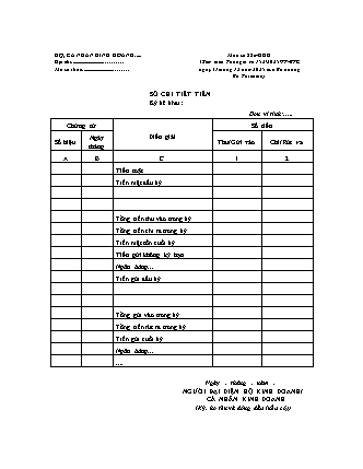 Sổ chi tiết tiền (hộ, cá nhân kinh doanh) - Mẫu số S2e-HKD – Thông tư số 152-2025-TT-BTC