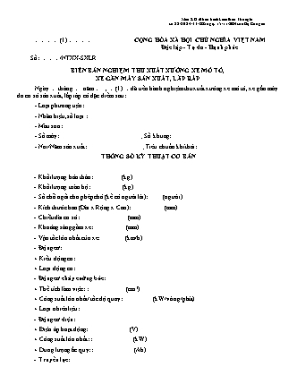 Biên bản nghiệm thu xuất xưởng xe mô tô, xe gắn máy sản xuất, lắp ráp -Thông tư 82-2024-TT-BCA