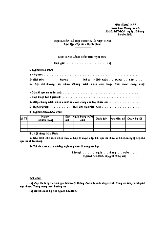 Đơn bảo lãnh cấp thẻ tạm trú - Mẫu NA7 - Thông tư 22-2023-TT-BCA