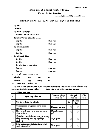 Biên bản kiểm tra trạm trộn, cấp phối