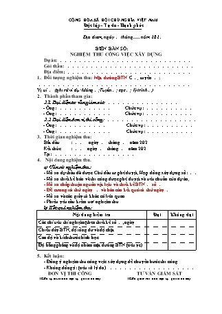 Biên bản nghiệm thu mặt đường bê tông nhựa