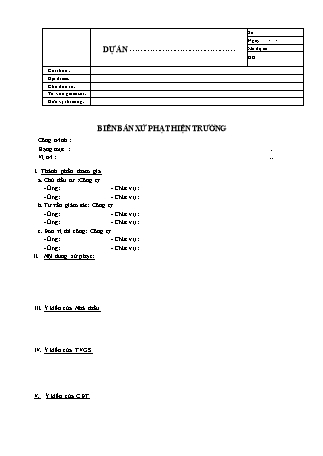 Biên bản xử phạt hiện trường